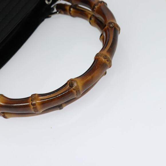 GUCCI Bamboo Hand Bag Canvas Black Silver 002 2058 0439 5 - Picture 7 of 16